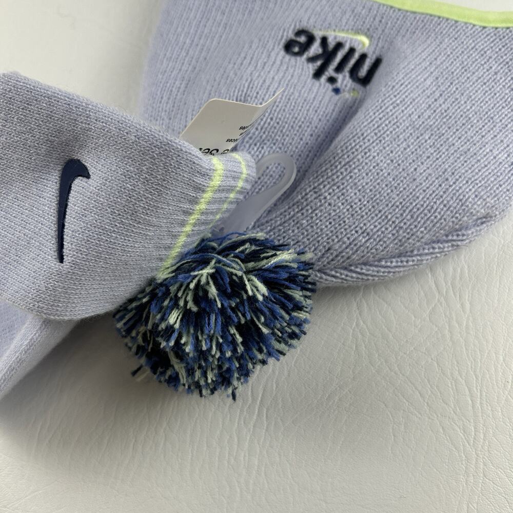 Nike Infant 2 Piece Knit Hat Gloves Set Gray Neon Green Logo NWT - Picture 6 of 6